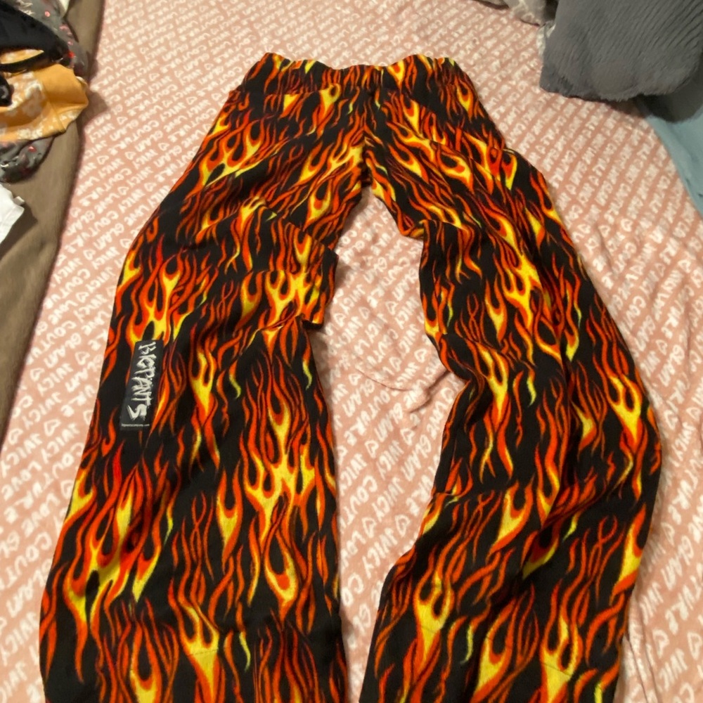 Flare Flame Print Pajama Pants
